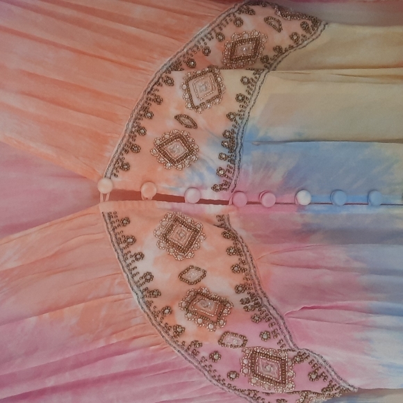 *sold*NWT Free People Unicorn Tie Dye Maxi Kimono Dress - Picture 7 of 9